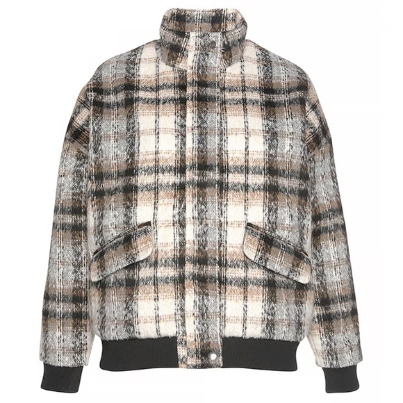 New bomber jacket plaid - Picture 1 of 5